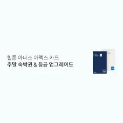 롯데카드 힐튼 아너스 아멕스 카드 주말 숙박권 & 등급… 대표 이미지