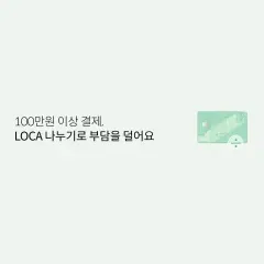 롯데카드 100만원 이상 결제, LOCA 나누기로 부담을 덜어요 대표 이미지