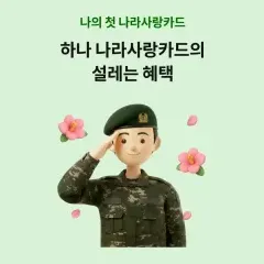 하나카드 하나 나라사랑카드의 설레는 혜택 대표 이미지